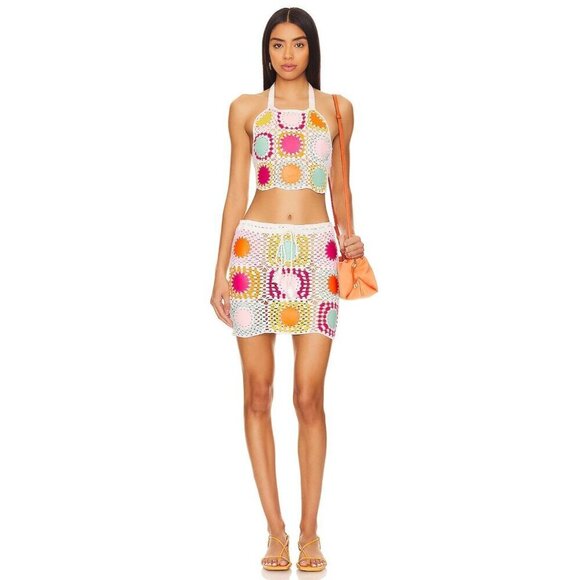 My Beachy Side Crochet Mini Skirt Multi Womens Size Large - Picture 2 of 9